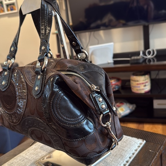 Coach Ashley Pieced Patchwork Snaphead Satchel/Shoulder Bag (Style #F15474)(EUC) - Picture 10 of 15